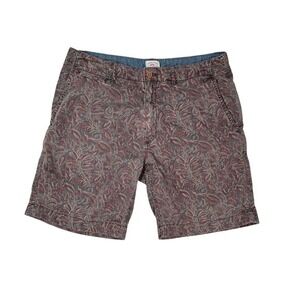 Faherty Brand Men's Brown Red Paisley Print Casual Shorts Size 32